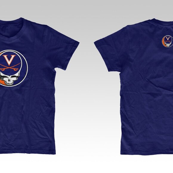 Grateful Dead University of Virginia UVA Cavaliers Wahoo's t-shirt Navy - Picture 3 of 3